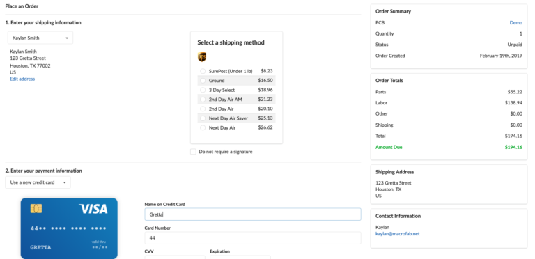 New Checkout Experiance Example