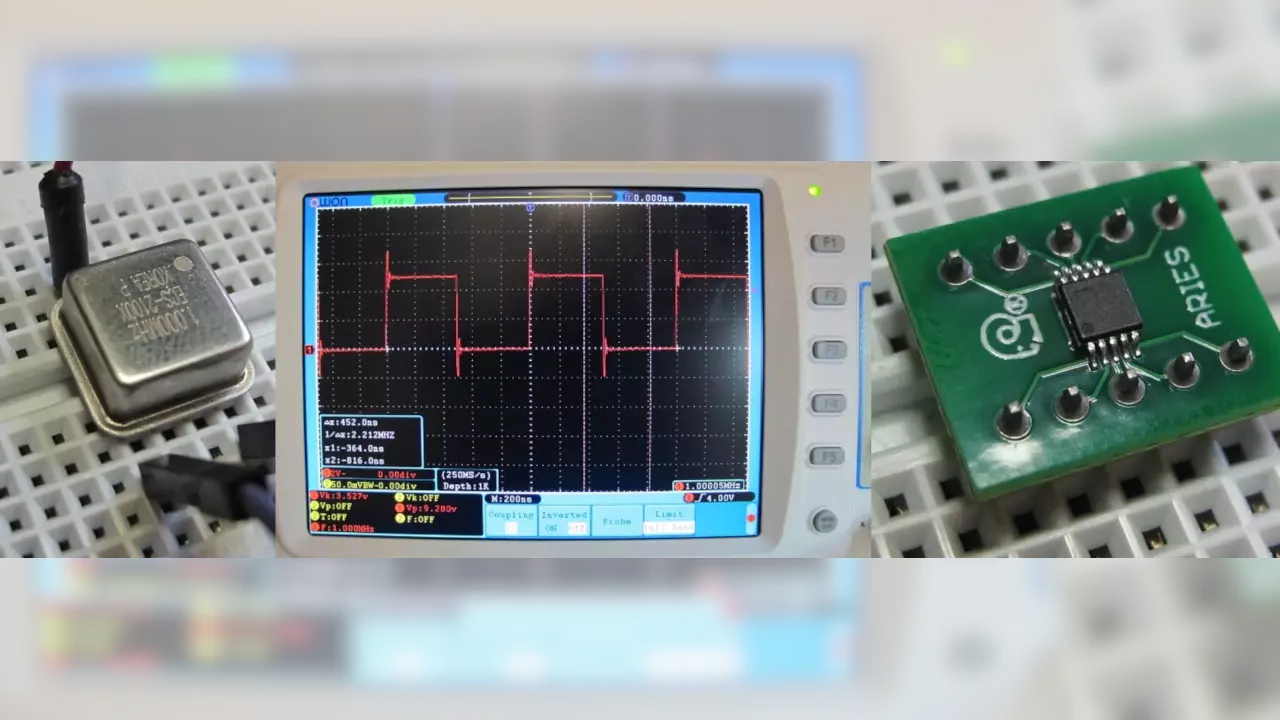 Figure 2: Stephen’s test of the AD9833. Figure 2: Stephen’s test of the AD9833.