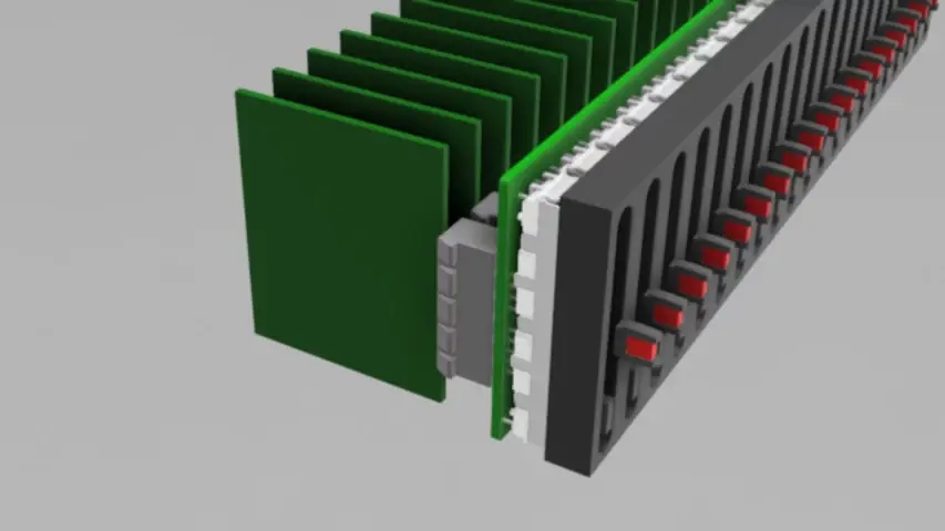 Close up of the PCI-Express connectors and slide pots. Close up of the PCI-Express connectors and slide pots.