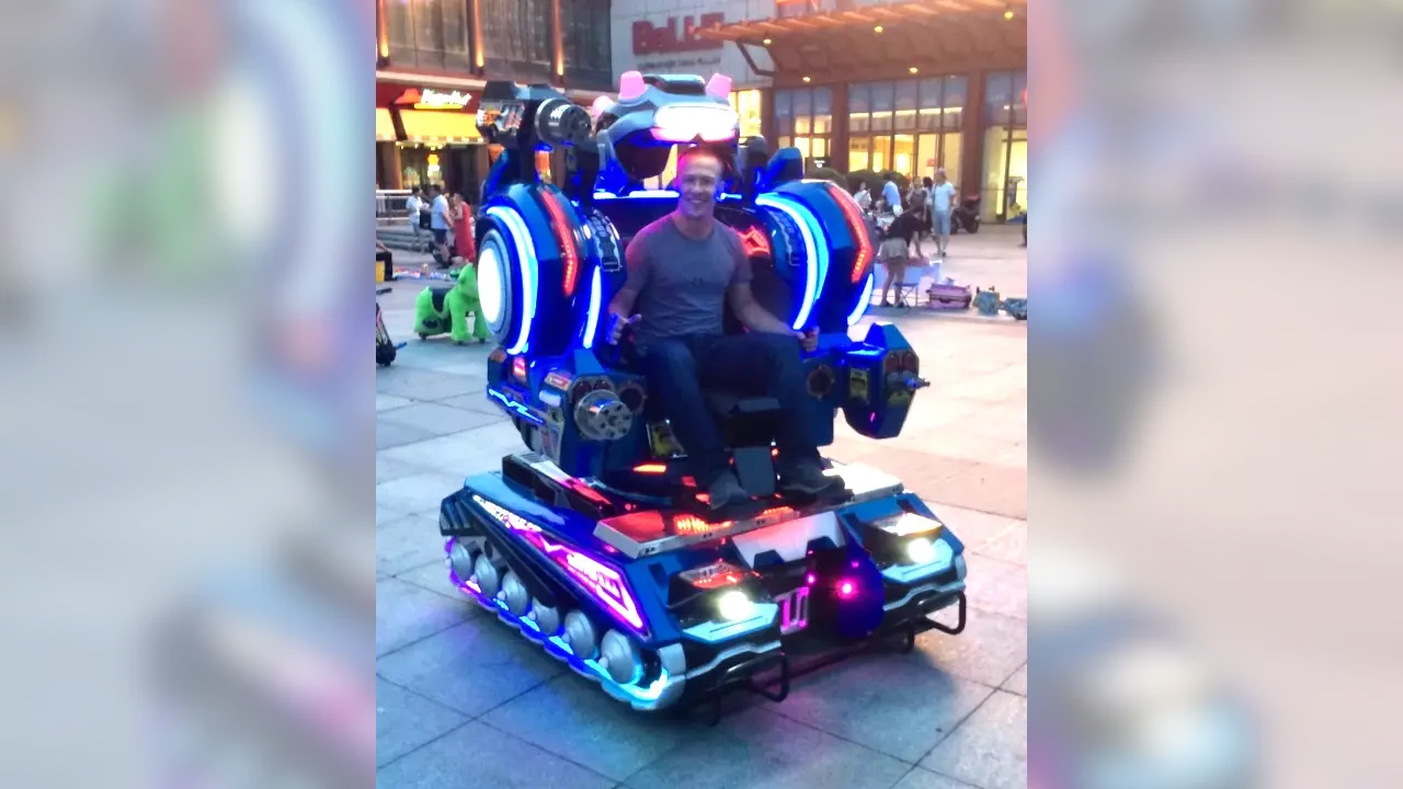 Figure 3: Dave Rollinson fused with a robotic exoskeleton. Figure 3: Dave Rollinson fused with a robotic exoskeleton.