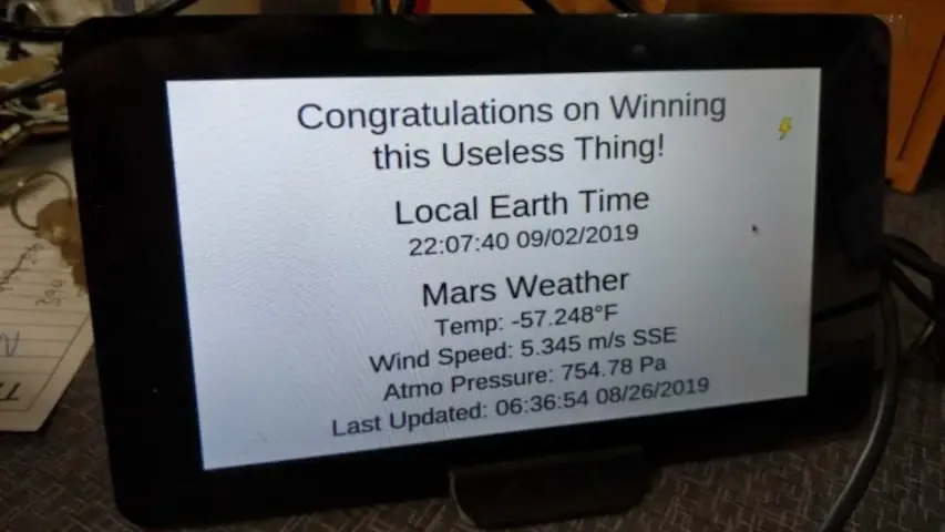 Working on the layout of the application that will run on the Useless Machine Trophy. Working on the layout of the application that will run on the Useless Machine Trophy.