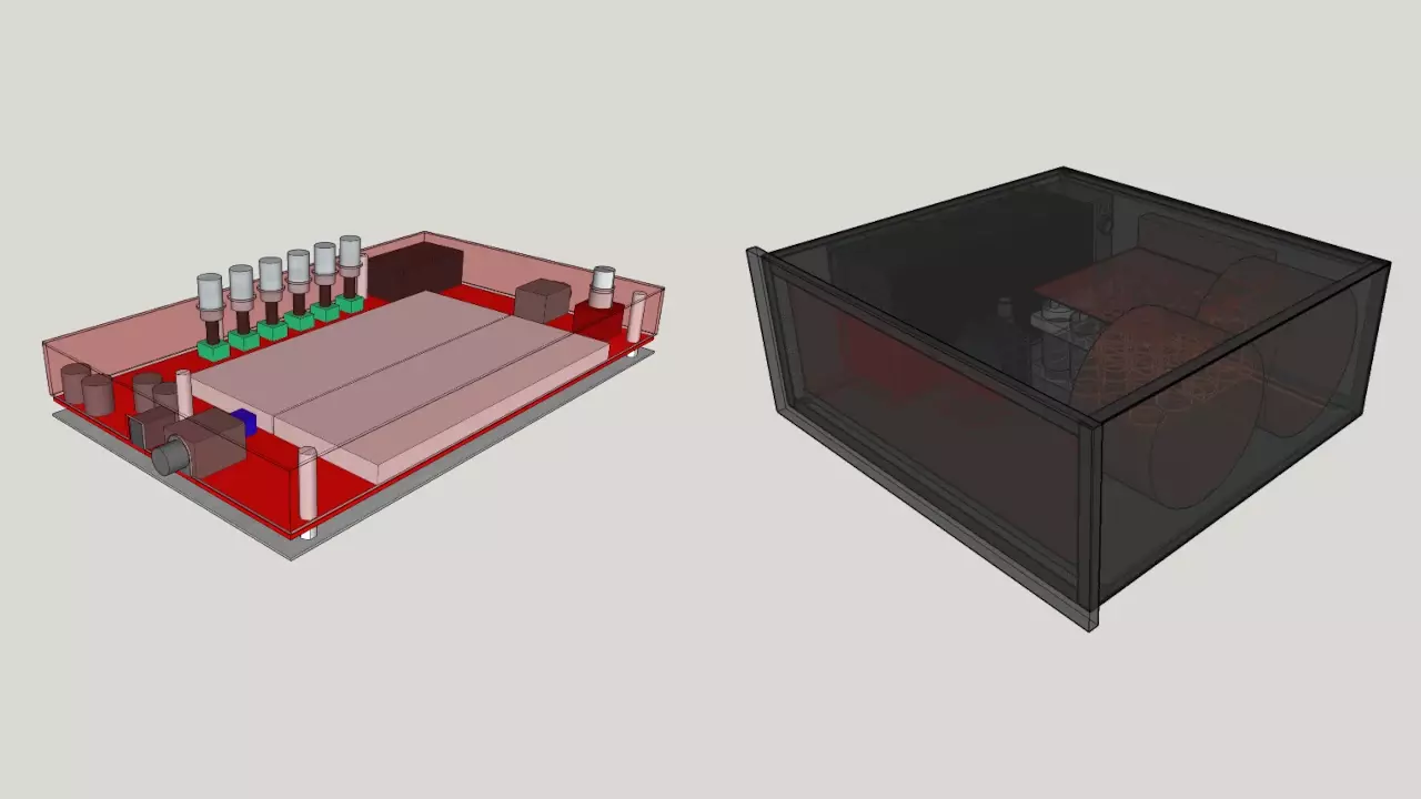 Figure 1: 3D Layout of the Super Simple Power Supply and FX Dev Board Figure 1: 3D Layout of the Super Simple Power Supply and FX Dev Board