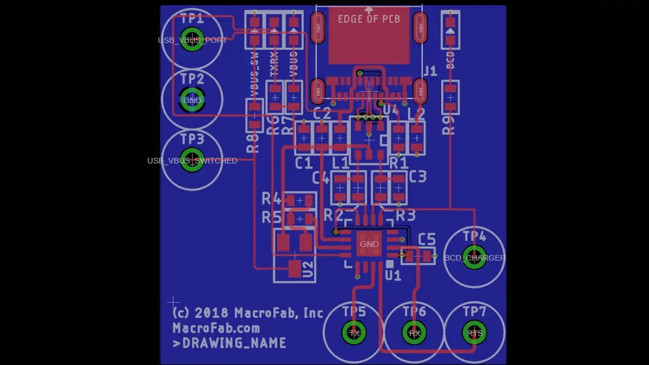 Layout for the USB Type-C interface for USB 2.0 using a FT230X as a USB to UART bridge. Layout for the USB Type-C interface for USB 2.0 using a FT230X as a USB to UART bridge.