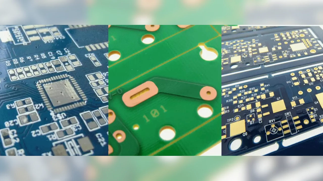 Figure 1: PCB Surface Finishes. Left to Right: HASL, OSP, ENIG. Figure 1: PCB Surface Finishes. Left to Right: HASL, OSP, ENIG.