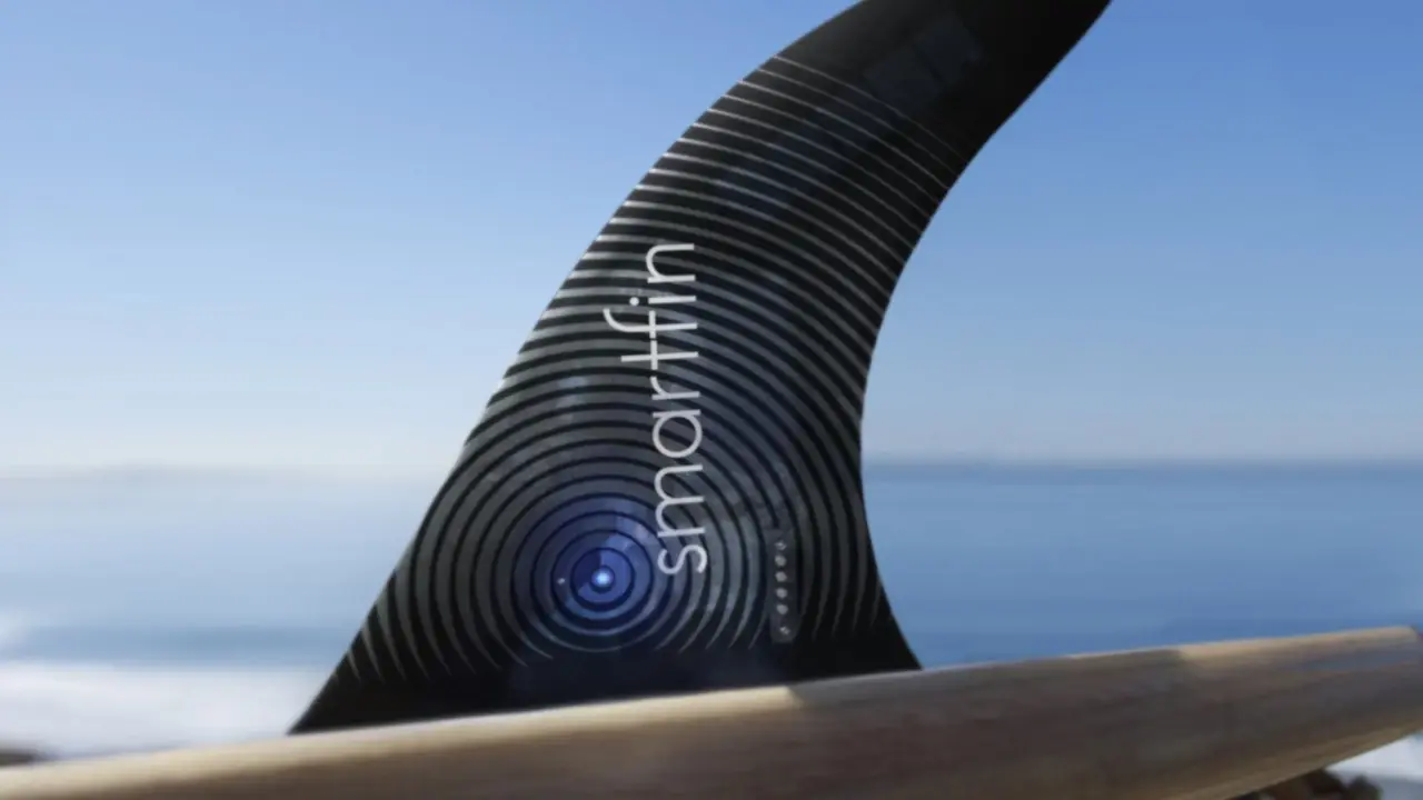 The SmartFin attached to a surfboard. Ready to collect data! The SmartFin attached to a surfboard. Ready to collect data!