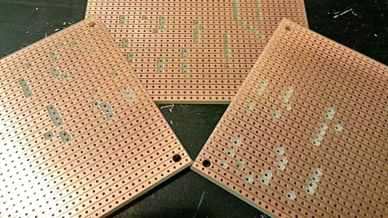 Figure 2: Veroboard Stephen is using. Figure 2: Veroboard Stephen is using.