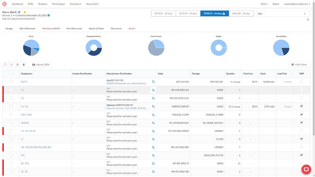 Mechanical Bill of Materials